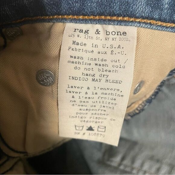Rag & Bone High Rise Skinny Clean Street Water- Size 27 - Picture 10 of 11